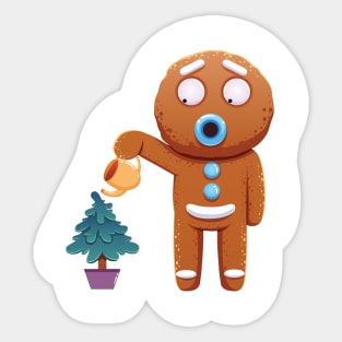 Christmas Sticker, Ginger Man Sticker Sticker